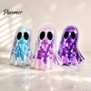 Reflective Mosaic Art Disco Ghost Tabletop Ornament, Iridescent Mirror Figurine, Retro Holiday Atmosphere Ornament Halloween Party Decor, Cute Spooky