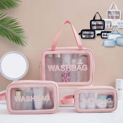 3-piece Wash Bag, Translucent Waterproof Swimming Bath Bag 205703
