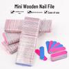Red & Blue Mini Buffing Sticks - 5cm Double-Sided Wood Nail Files, No Sand Loss, Manicure Tools