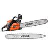 VEVOR Gas Powered Chainsaw 508 & 558.8 mm 62CC 2.7kW 2 Stroke Engine Saw, for Wood Cutting, Tree Trimming & Land Clearing