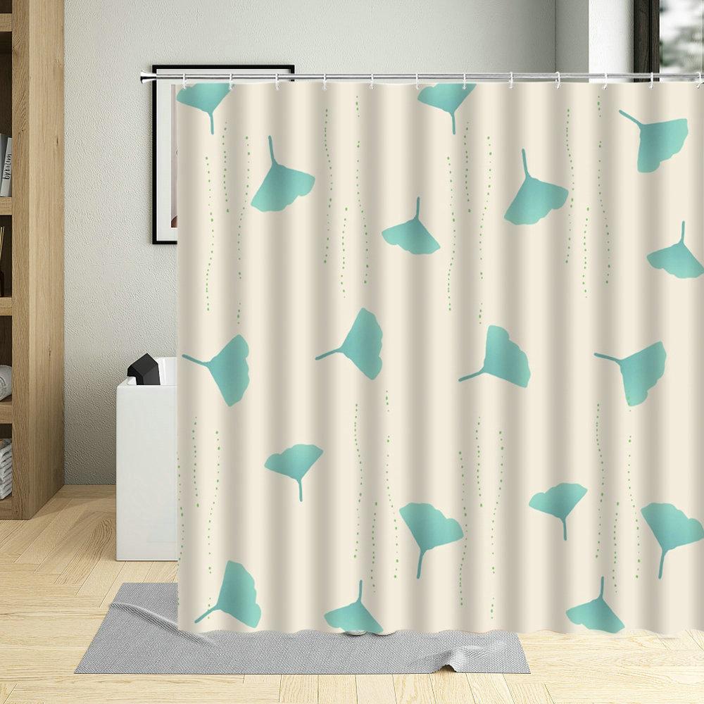 Leaves Shower Curtain Watercolor Tree Branch Leaf Vine Plant Bath Curtain Modern Fabric Nordic Bathroom Decor