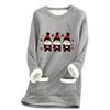 Ladies' Loose And Comfortable Round Neck Christmas Print Thick With Pockets Long Sleeved Top