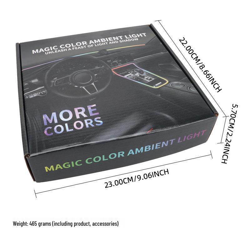 Colorful Acrylic Windshield Soundproof Light: App-Controlled, No Wiring, for Car Decoration.