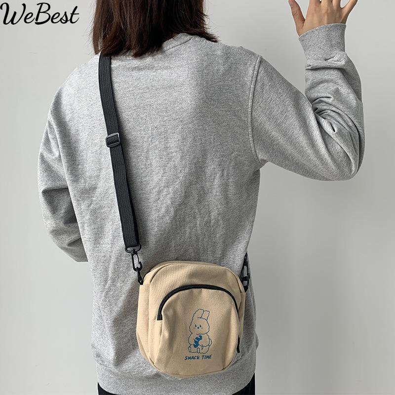 

Cute Small Bag Female 2025 New Crossbody Bag Hundred with Cartoon Canvas Bag