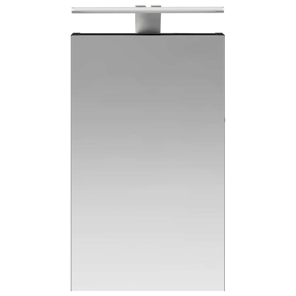 Bathroom Mirror Cabinet Black Oak Effect 30 x 10.5 x 50 cm