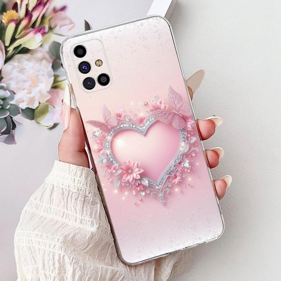 

For Samsung Galaxy M31s Case SM-M317F Cute Love Heart Painted Cover Soft Silicone Phone Case For Samsung M31s M 31 s M317F Shell Samsung Galaxy M31s