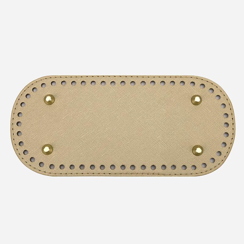 1 Stück Robuster Häkeltaschenboden Oval DIY Taschenformer mit Zierstich & Goldenen Nieten Bastelbedarf Handgemachte Taschenrahmen, Genietete Kanten