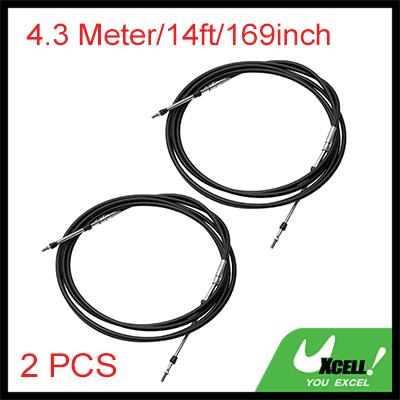 2pcs 134 146 169 228 Inch Marine Throttle Shift Remote Control Box Cable for Outboard Engine Boat Motor Steering System Black