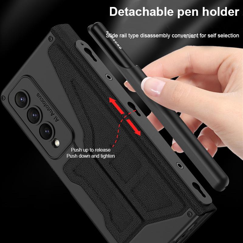 Rüstung abnehmbare S Pen Slot Halter Abdeckung für Samsung Galaxy Z Fold4 Fall mit gehärtetem Film Anti-Fall Fundas (Kein S Pen )Für Zfold4