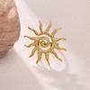 Sun Punk Anillos For Women Multilayer Broad Surface Opening Rings For Women Gold Color Stainless Steel Geometry New Ring Jewelry