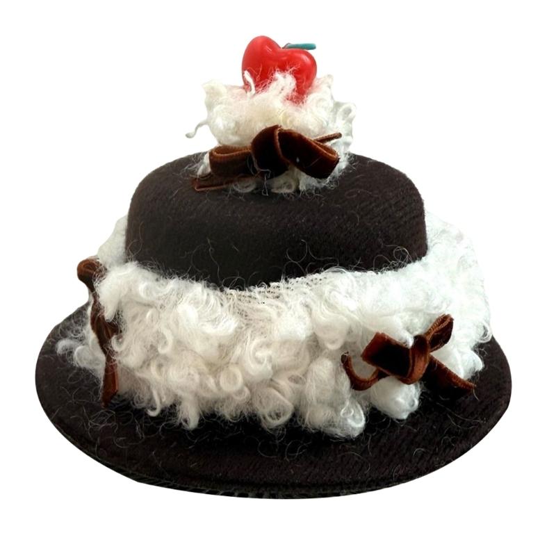 

Delicate Plush Birthday Hat Candle Hair Clip Festival Headwear Fashionable Hair Decoration For Any Celebration кавовий