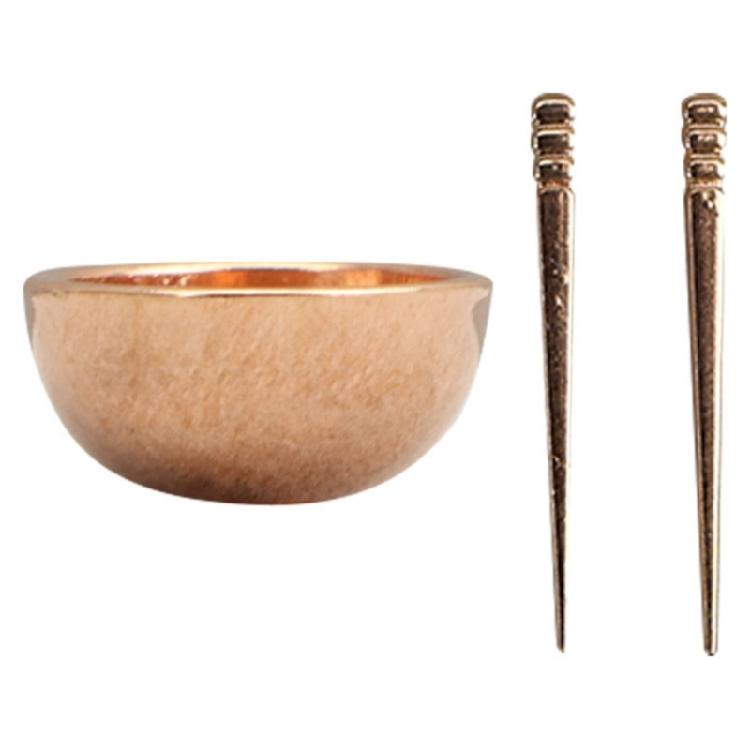 

Simulation Miniature Tableware Set 1/12 Alloy Bowl Chopsticks Model Figurine For Doll House Dining Scene Enhancement бронзовий