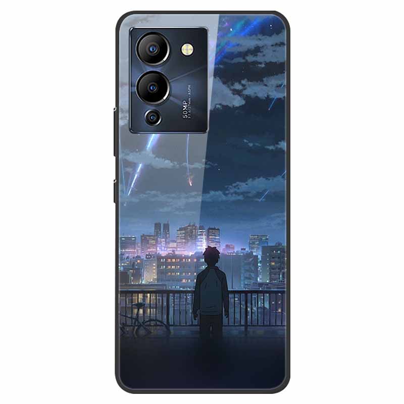 For Infinix Note 12 G96 Case X670 Marble Tempered Glass Hard Back Cover for Infinix Note12 Helio G96 Phone Cases 6.7'' Fundas
