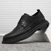 New 2024 Autumn Early Winter Shoes Men Brogues Flat Thick Sole Mens Casual Shoes Black Leather Male Footwear A4832