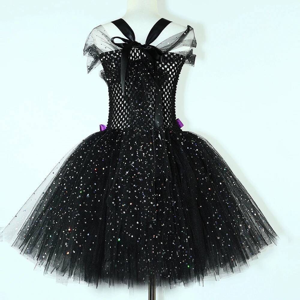 Sparkly Black Cat Tutu Dress for Baby Girls Animal Halloween Costumes with Ears Hairbow Kids Twinkle Kitty Ballet Tutus Outfit