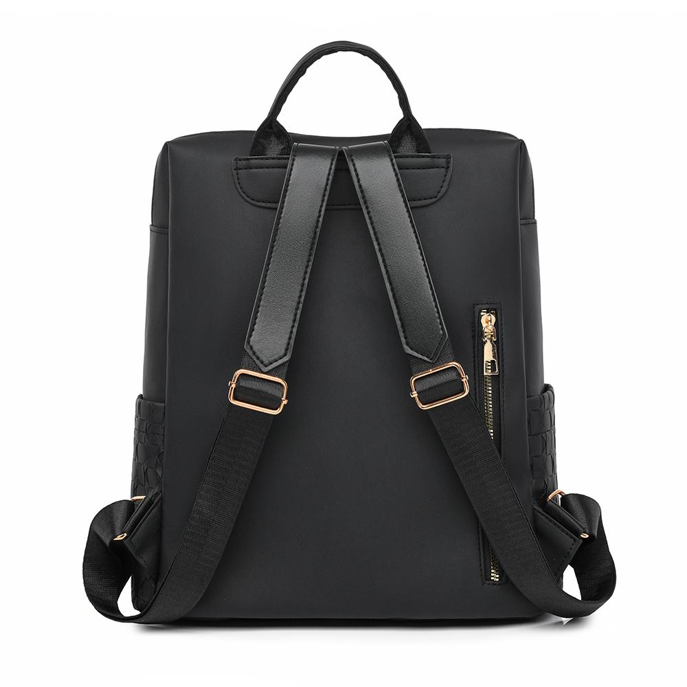 Mochila de Cuero Suave para Mujer Mochila de Gran Capacidad Bolso de Viaje de Color Sólido