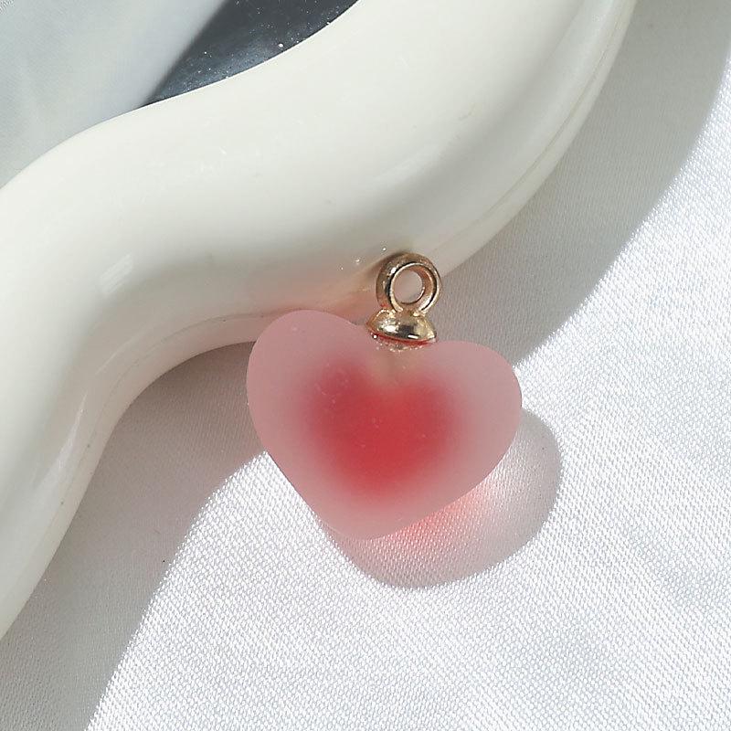 Frosted Heart Acrylic Beads for DIY Jewelry Making