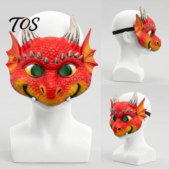 Maschera Realistica Testa di Drago 3D Maschera Carina per Tutto il Viso, Festa di Halloween Bambino Leggera Traspirante Materiale Morbido Costume per Giochi di Ruolo Animale con Squame E
