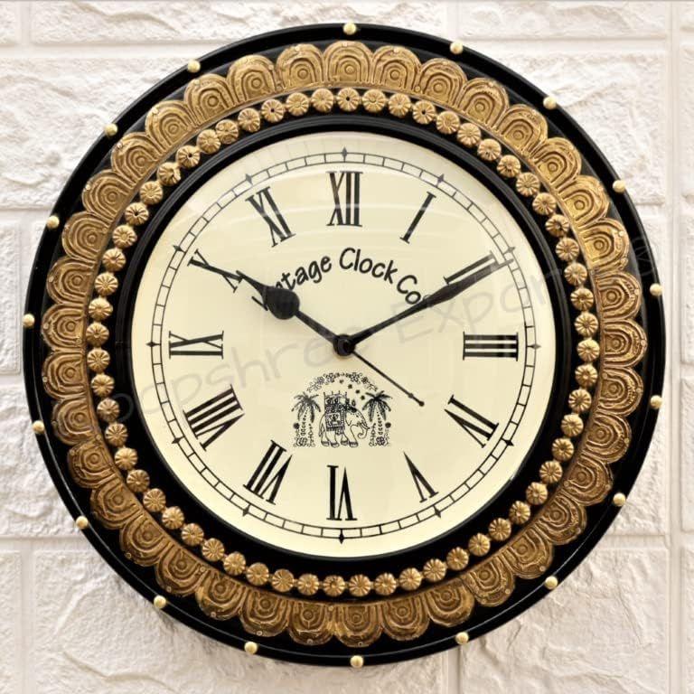 Pine Wood MDF Abstract Wall Analog Clock (Black, Clock Size : 12 X12 Inch , Dial Size : 8 Inch)