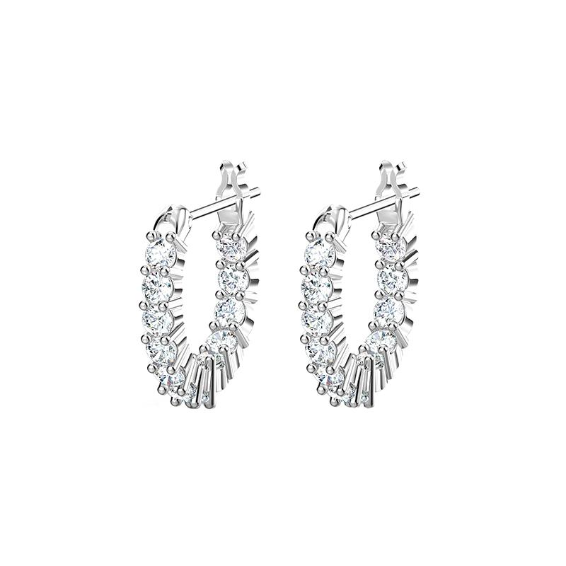 Swarovski Vittore Mini rhodium plated pierced earrings for women 5562126