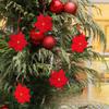Weihnachtsbaumschmuck, Weihnachts-Flanell-Poinsettie Kunstblume, Weihnachtsdekoration Blütenkopf Hochzeit Feiertagsornament