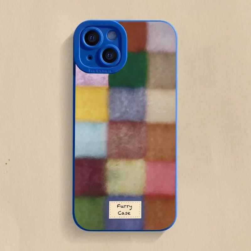 Cute Dopamine Color Block Match Plaid Case For  Mi 14T 13T 12T Pro 14 13 12 11 Lite 5G NE Poco F6 F5 X5 M6 Pro Soft Cover