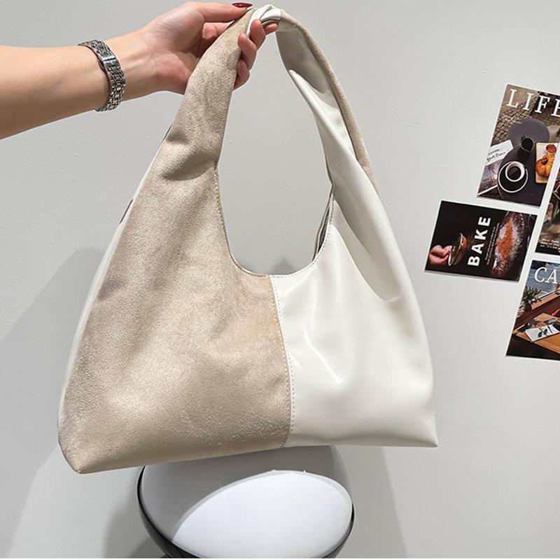 Autumn Vintage Shoulder Bags Large Capacity Patchowrk Commuting Dumling Bags Luxury Women Tote Bags Ladies Fashion Handbags
