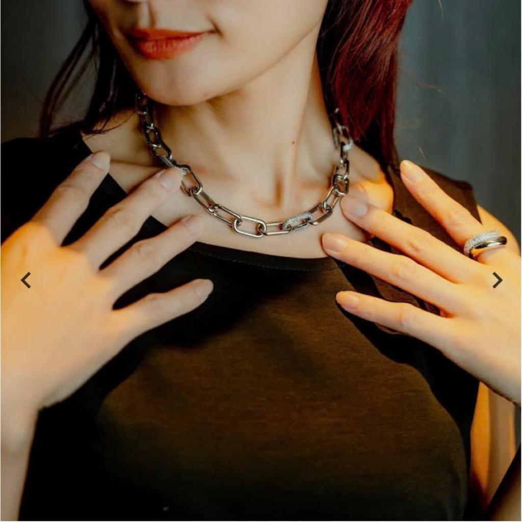 [Stella Hollywood] Metal Shiny Chain Necklace (Silver)