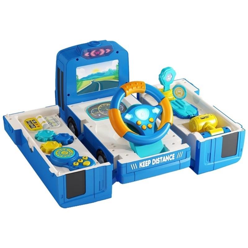 Детская обучающая игрушка для вождения, руль, ролевая игра для детей, малышей, младенцев, игрушка-руль, обучающая игрушка синий