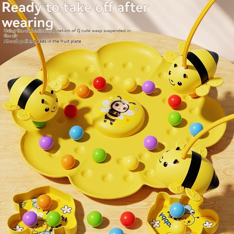 Bee Magnetic Toys for Kids Honey Collection Education Parent-child Interactive Multiplayer Fishing Magnetic Board Game Toys