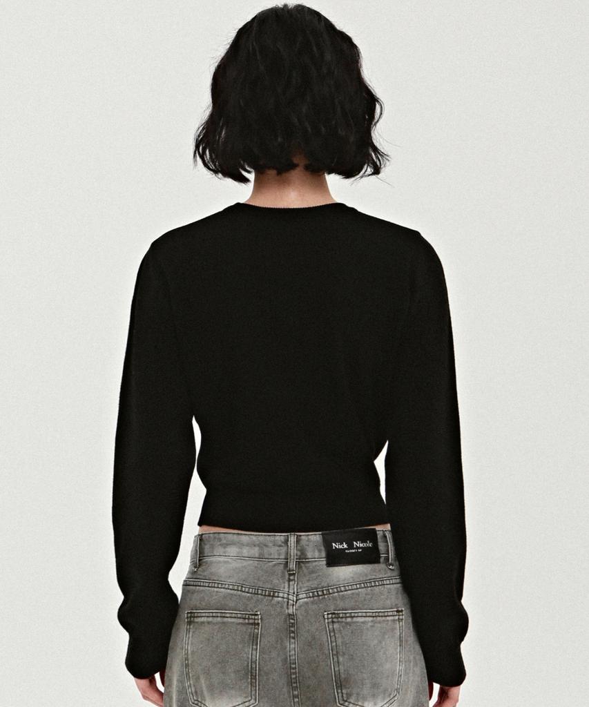Nigaennikol Mini Butterfly Signature Sleeve Knit_Black Pink