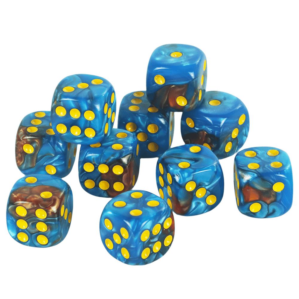 Premium Quality Round Dot D6 Dice Set for Table Board Gaming - 12mm Mixed Color, Pack of 10