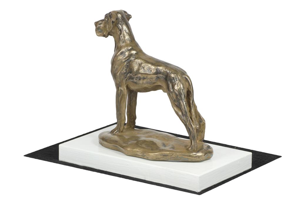 Great Dane II - hundefigur, figur på hvit base, trofé for Art-Dog hundeutstilling