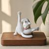 3D Printed Licking Butt Cat Figurine, Funny Black White Kitten Statue, Animal Sculpture Desktop Decoration for Home Office Bookshelf