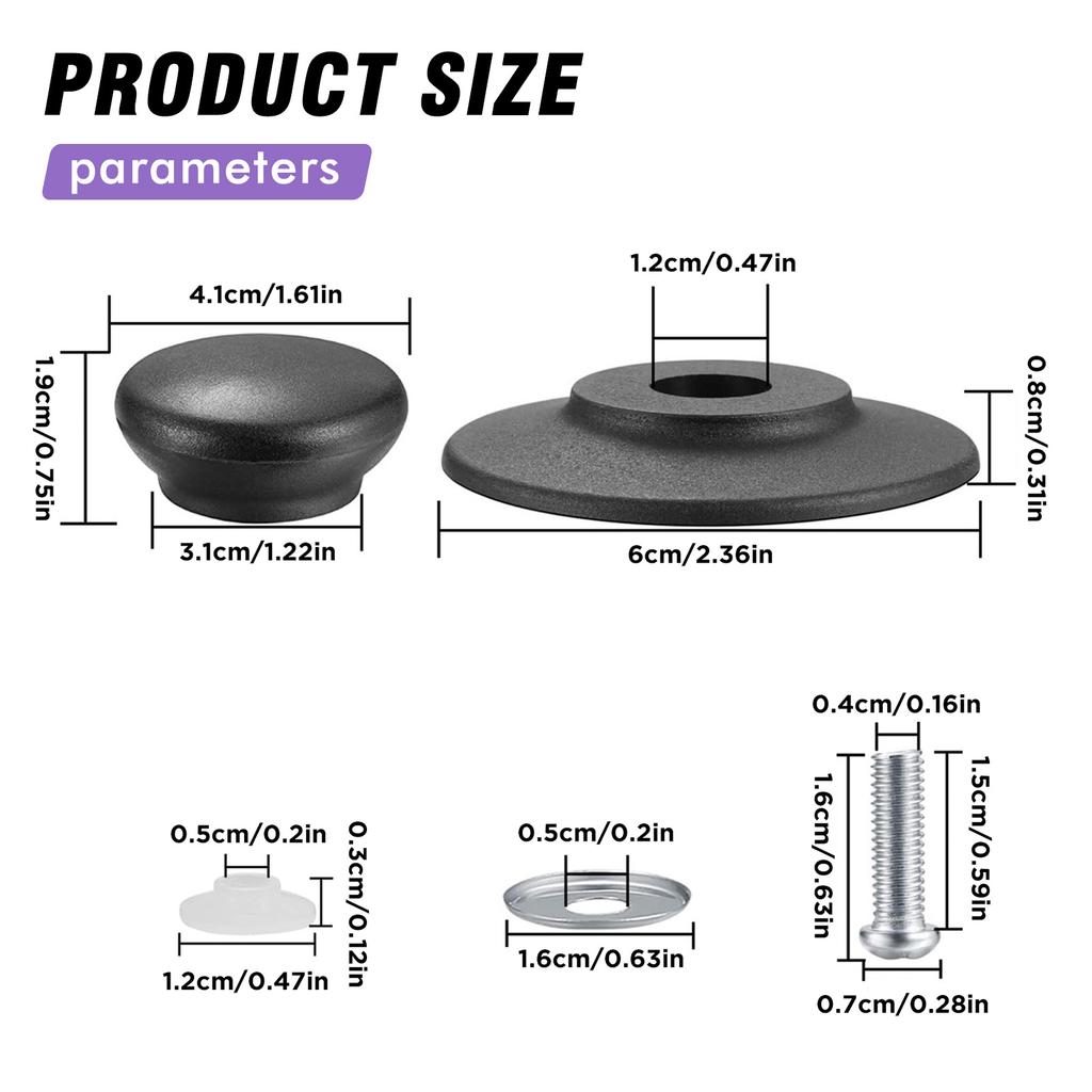 Universal Lid Cover Knob Heat-Resistant Cooking Pot Pan Lid Knob Cap Replacement Lifting Handle Kitchen Cookware Handgrip Black