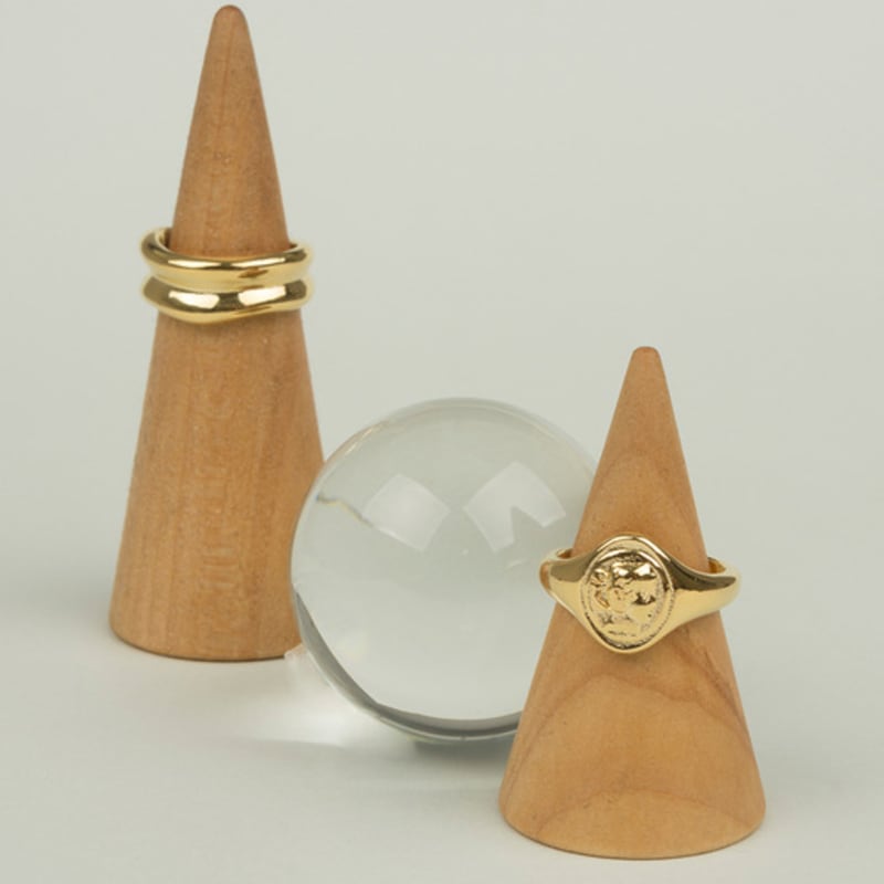 AUGUST ALICE Vanve 18K Cameo & Nudel Ring Set_Gold
