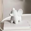 Flocked Elephant Ornament Cute Resin Figurine Minimalist Home Decor Decorative Piece for