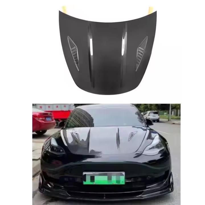 Carbon Fiber Hood & Engine Cover for Tesla Model 3/Y (2017-2020)