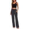 Women's Yoga Trousers Pockets Wide Leg Drawstring Loose Straight  Running