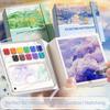 Grid Paint Box Tearable Painting Book Travel Watercolor Palette Paint Palette Notebook