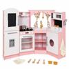 Grande cuisine d'angle en bois pour enfant - GINGER HOME - W10C933J - Eau courante - Sons &amp; lumières - Réfrigérateur distributeur
