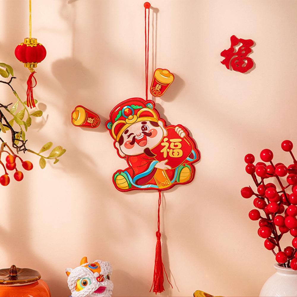 Chinese Style God of Wealth Hanging Ornament New Year Refrigerator Magnet  Home Living Room Decor