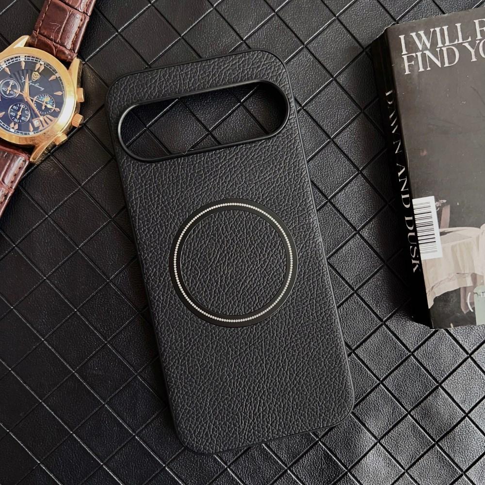 Luxury Business Leather Magsafe Case for Google Pixel 9 Pro XL PU Skin Feel Wireless Charging Magnetic Shockproof Protective Hard Back Cover