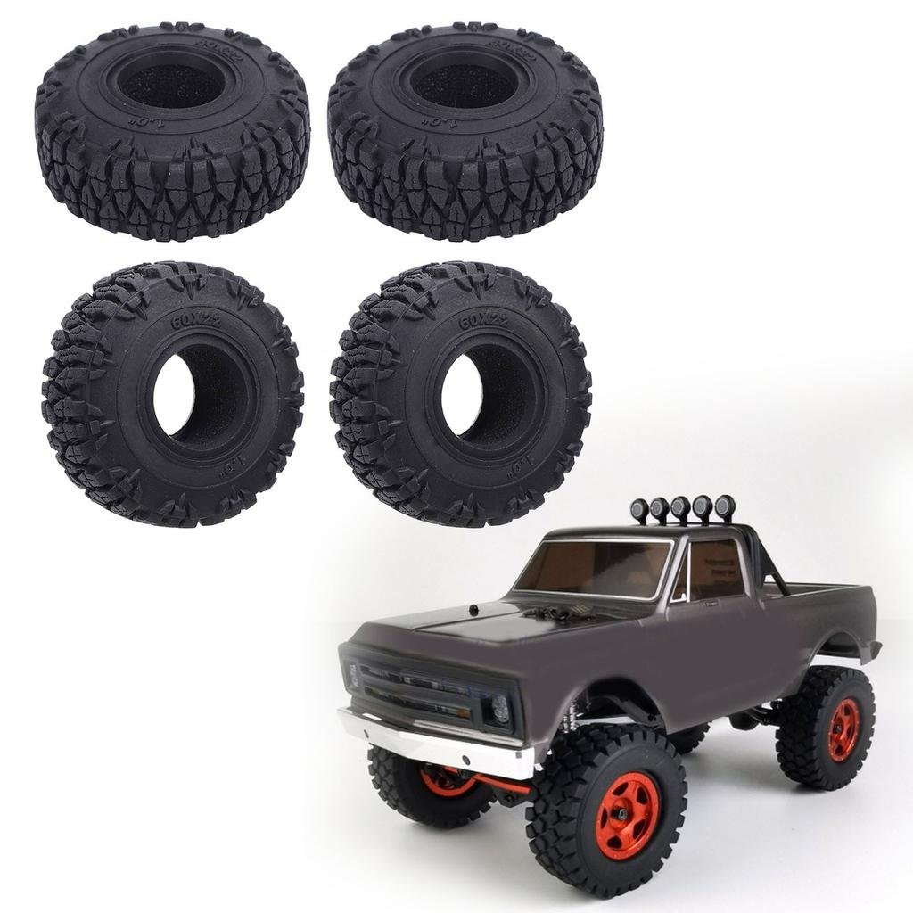 4 Pcs RC Wheel Tire with Hub Plastic Enhanced Handling High Simulation RC Crawler Tire for Axial SCX
