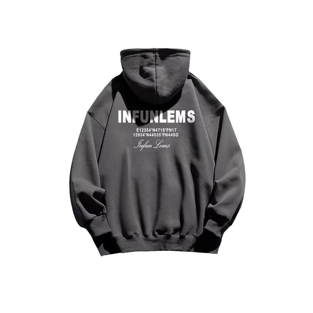 Men's New Style Autumn/Winter Hooded Sweatshirt: Plus Velvet Warm American Trendy Brand with Letter Print for Students