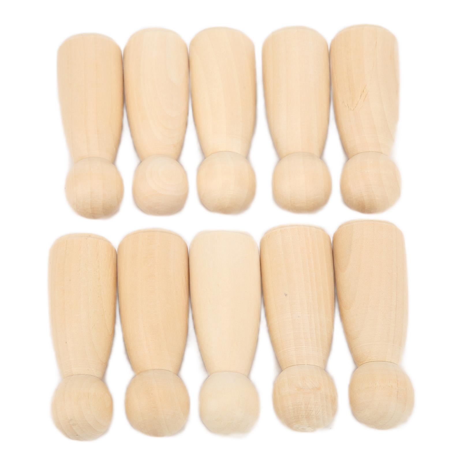 

10 шт. деревянных кукол-колышков, безопасных без заусенцев, развивающих навыки работы руками, использования воображения, аксессуаров для самостоятельного изготовления