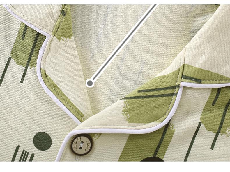 New Pure Cotton Children's Cardigan Pajama Set - Short Sleeve, Loose Fit for Boys & Girls