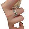 Zircon Yletter Trendy Ring Shiny Copper Material Unique Yletter Design Fashionable Personalized" And