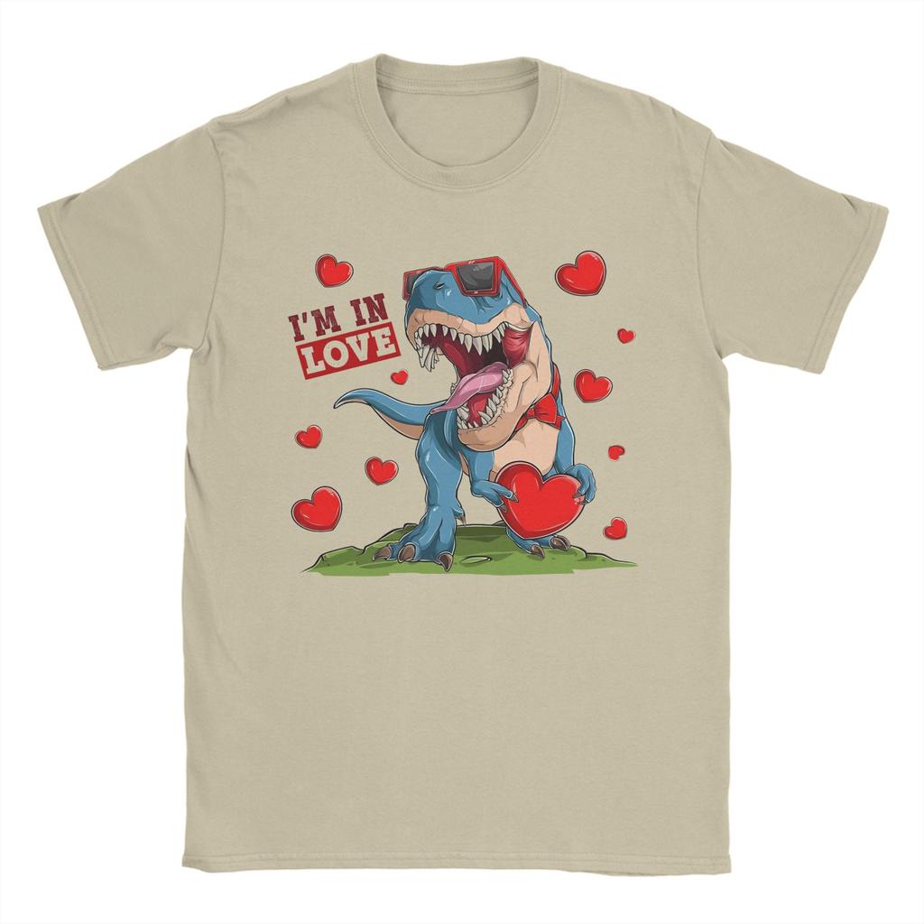 Trex Dino I Steal Hearts TShirt for Unisex  Casual Cotton Tees Crewneck Short Sleeve T Shirt New Arrival Tops