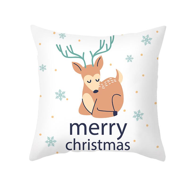 Christmas Pillow Case Small Animal Print Peach Skin Pillow Case Home Pillow Sofa Cushion